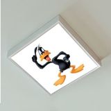 Gökyüzü Panel Cartoon Characters Çocuk Odası LED AVIZE-60 cm x 60 x M Büyük Kare-1.5kg Hafif- 54W Güçlü Işık-Sıva Üstü - Beyaz