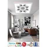 Gökyüzü Panel Desenli Panel Avize 54W Led Tavan Aydınlatma 60Cmx60cm Beyaz Çerçeve
