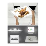 Gökyüzü Panel Fırın, 60X60 Taş Yünü Asma Tavan Led Panel-54W-Led Sıva Altı-Logo Panel Aydınlatma, Led Armatür