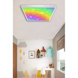 Gökyüzü Panel Genç Odası Avize-60Cmx60cm-54Watt Led-6500 Kelvin (Beyaz)-Gökkuşağı Avize-Hd Alan Homojen Aydınlatma