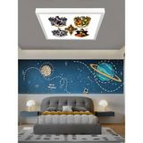 Gökyüzü Panel Harry Potter Logo Avize, 60X60 Kare Modern Çocuk Odası Avize, 60WATT, LED Işık, Tavan Lambası, Yeni - Beyaz
