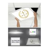 Gökyüzü Panel Hukuk Logo Asma Tavan-60Cmx60cm-Sıva Altı-54W-6500K-Beyaz-Led Panel-Led Armatür- Taş Yünü Asma Tavan