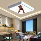 Gökyüzü Panel Iron Man Çocuk Odası LED Avize 60 x 60 Baskılı-Beyaz Çerçeve LED Işık Kolay Montaj 60W Homojen Dağılım - 1