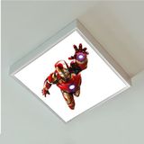 Gökyüzü Panel Iron Man Çocuk Odası LED Lamba, 60 x 60 Avize, 60WATT Cocuk Odası Avize, Modern Çerçeve - Beyaz - 1