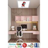 Gökyüzü Panel Itfayeci Köpek Çocuk Odası Avize 60Cm X60cm Led Lamba 54W