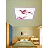 Gökyüzü Panel Kiraz Dalı LED Lamba- Tavana Model -Kolay Montaj Avize- 60W Aydınlatma- Mercek LED Modern Çerçeve - Beyaz - 1