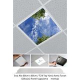 Gökyüzü Panel LED ARMATÜR-60 cm x 60 cm -ASMA Tavan Led-Sıva ALTI-54W-BEYAZ-LED PANEL-60 x 60 Taş Yünü Asma Tavan Ledi-A+ - 1