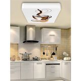 Gökyüzü Panel Lüks Mutfak Aydınlatma 25WATT-30 cm x 30 cm Mutfak Avize Modelleri, Fincan, Lüks LED Aydınlatma - Beyaz - 1