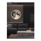 Gökyüzü Panel Moon Art, Modern Aplik, 30Cm Çap,Led 25Watt, Led Duvar Aplikleri, Yatak Odası Aplik,Yatak Başı Aplik