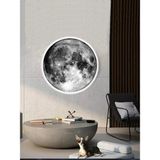 Gökyüzü Panel Moon LED Aplik 30 cm Çap 25WATT, Duvar Ay Tablosu Uv Baskı LED Aplik - Beyaz - 1