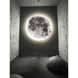 Gökyüzü Panel Moon LED Aplik 30 cm Çap 25WATT Led, Ay LED Duvar Lambası, Uv Baskı Modern LED Aplik - Beyaz - 1