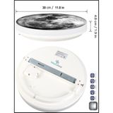 Gökyüzü Panel Moon LED Aplik, 30 cm Çap, LED 25 Watt, Modern Aplik, Duvar Aplik, Yatak Odası Aplik, Duvar Lambası - Beyaz - 1