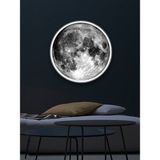 Gökyüzü Panel Moon LED Aplik, 30 cm Çap, LED 25WATT, Modern, Duvar Aplik, Yatak Odası Aplik, Duvar Lambası, New Art - Beyaz - 1