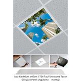 Gökyüzü Panel NEW-60 cm x 60 cm -ASMA Tavan Led-Sıva ALTI-54WATT-LED Panel-Led ARMATÜR-60 x 60 Taş Yünü Asma Tavan Ledi - Beyaz - 1