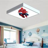 Gökyüzü Panel Örümcek Adam Çocuk Odası LED Avize- 60 x 60 Baskılı LED Avize- Beyaz ÇERÇEVE-54W LED Işıklı Avize - 1