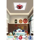 Gökyüzü Panel Örümcek Adam Led Çocuk Tavan Avize 60Cm X60cm