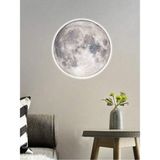 Gökyüzü Panel Salon Aplik-Moon LED APLIK,30 cm Çap, LED 25WATT Modern Duvar Aplik Yatak Odası Aplik Duvar Lambası - Beyaz - 1
