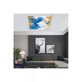 Gökyüzü Panel Salon Avize Modeli - 54Watt Aydınlatma -60Cmx60cm -Led Işık Avize- Baskılı Tasarım-Tavana Yapışık