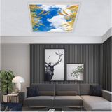 Gökyüzü Panel Salon Avize Modeli - 60WATT Aydınlatma -60 cm x 60 cm -Led Işık Avize- Baskılı Tasarım-Tavana Yapışık - Beyaz - 1