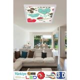 Gökyüzü Panel Uv Baskılı LED Panel Tavan 60WATT LED Aydınlatma Hd Avize 60 cm x 60 cm Modern Çerçeveli Avize - Beyaz - 1