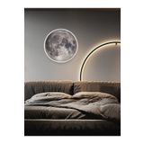 Gökyüzü Panel Yatak Başı Aplik-Moon Led Aplik, 30Cm-Led 25Watt,Duvar Aplikleri, Yatak Odası Aplik, Aplik Modelleri