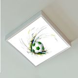 Gökyüzü Panel Yeşil Top 60X60 Çocuk Odası Avize Modelleri, 54WAT Led, Tavana Model Avize, Çocuklar Için Yeşil Top Avize - Beyaz