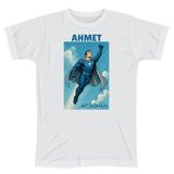 Gökyüzünde Uçan Kahraman ASTROMAN, isme özel baskılı tshirt, micro polyester kumaş (8 yaş)