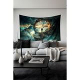 Gökyüzüne Açılan Kapı Desenli Duvar Halısı Duvar Örtüsü Tapestry Süetimsi Dokulu%100 Polyester Kumaş