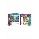 Göl Kıyısında Ve Güne Merhaba İkili Set - 1000 + 500 Parça İkili Puzzle Seti