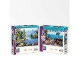 Göl Kıyısında Ve Limana Karşı İkili Set - 1000 + 500 Parça İkili Puzzle Seti