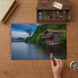 Göl - Kulübe - Iskele Tasarımı 240 Parça Ahşap Puzzle Ahşap Kutuda MP07072