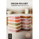 GOLCIA Family 527 ml Mikrodalgaya ve Derin Dondurucuya Uygun Yıkanabilir 10'lu Saklama Kabı Seti - 10 Adet