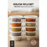 GOLCIA Midi 220 ml Mikrodalgaya ve Derin Dondurucuya Uygun Yıkanabilir 10'lu Saklama Kabı Seti - Şeffaf