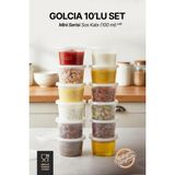 GOLCIA Mini 100 ml Mikrodalgaya ve Derin Dondurucuya Uygun Yıkanabilir 10'lu Sos Kabı Seti - Şeffaf
