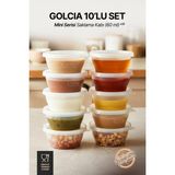 GOLCIA Mini 60 ml Mikrodalgaya ve Derin Dondurucuya Uygun Yıkanabilir 10'lu Saklama Kabı Seti - Şeffaf