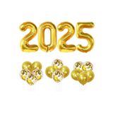 Gold 2025 Balonları 18'Li Paket Yılbaşı Gecesi Parti Malzemeleri Için Mutlu Yıllar Balonları Süsü