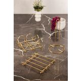 Gold 3 Lü Servis Sunum Seti & Havluluk & Peçetelik & Nihale Paslanmaz