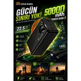 gold 50000 mah powerbank 22.5w hızlı şarj pd taşınabilir güç kaynağı dijital göstergeli led ışıklı - Çok Renkli