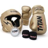 Gold (Altın) Serisi Özel Takım Set , Boks Kaskı, Boks Eldiveni, Dişlik, Bandaj