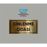 Gold Aluminyum Kapı Isimliği Dinlenme Odası Yazılı Arkası Yapışkanlı 10X20 cm