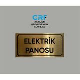 Gold Aluminyum Kapı Isimliği Elektrik Panosu Yazılı Arkası Yapışkanlı 10X20 cm
