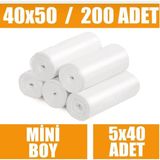 Gold Ambalaj Mini Boy Çöp Poşeti 5'li (5x40 200 Adet) Küçük Çöp Poşeti Yırtılmaz Çöp Torbası