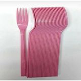 Gold Ambalaj Pembe Plastik Çatal 25'li Piknik Doğum Günü Tek Kullanımlık Kullan At
