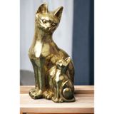 Gold Anne Yavru Kedi Biblo Heykel Hediyelik Dekoratif Ürün Konsol Vitrin Masa Süsü Ofis Ev Hediyesi