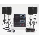 Gold Audio Okul Tören Ses Sistemi - Profesyonel Set - 12" Güçlü Hoparlörler - Telsiz Mikrofonlu - Bluetooth Mikserli - Kolay Kurulum