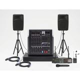 Gold Audio Profesyonel Konferans Salonu Ses Sistemi Paketi - Yaka ve El Mikrofonlu Tak-Çalıştır Set