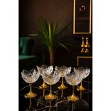 Gold Ayaklı Cam Lotus Çiçeği Sunumluk – 6 Lı Şekerlik Lokumluk Kahve Yanı Ikramlık