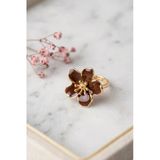 Gold Ayarlanabilir Kahverengi Sakura Çiçeği Yüzük