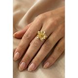 Gold Ayarlanabilir Sade Sakura Çiçeği Yüzük