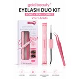 Gold Beauty Bond & Seal Takma Kirpik Yapıştırıcı ve Sabitleyici Kirpik Cımbızlı Set Uzun Süre Kalıcı